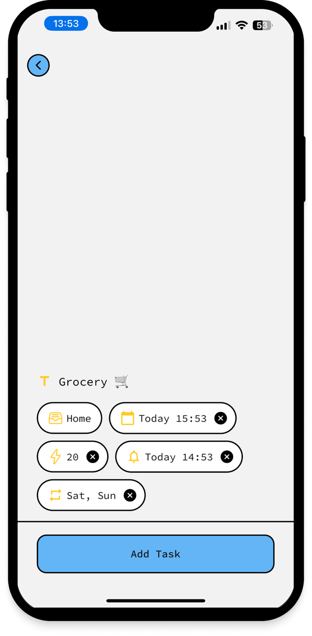settings screen